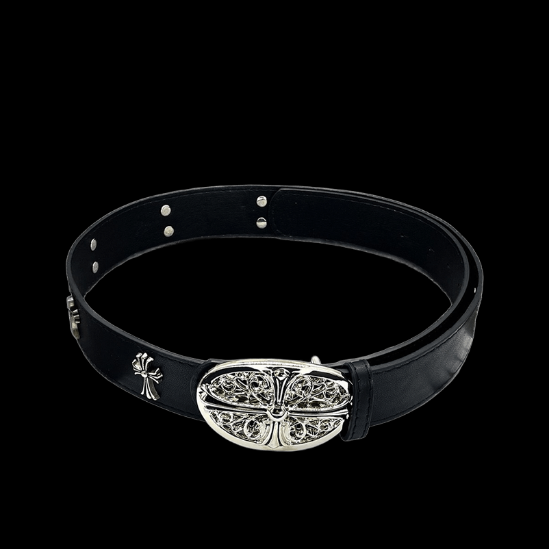 Black Chrome heart middle cross with metal crosses (FS)