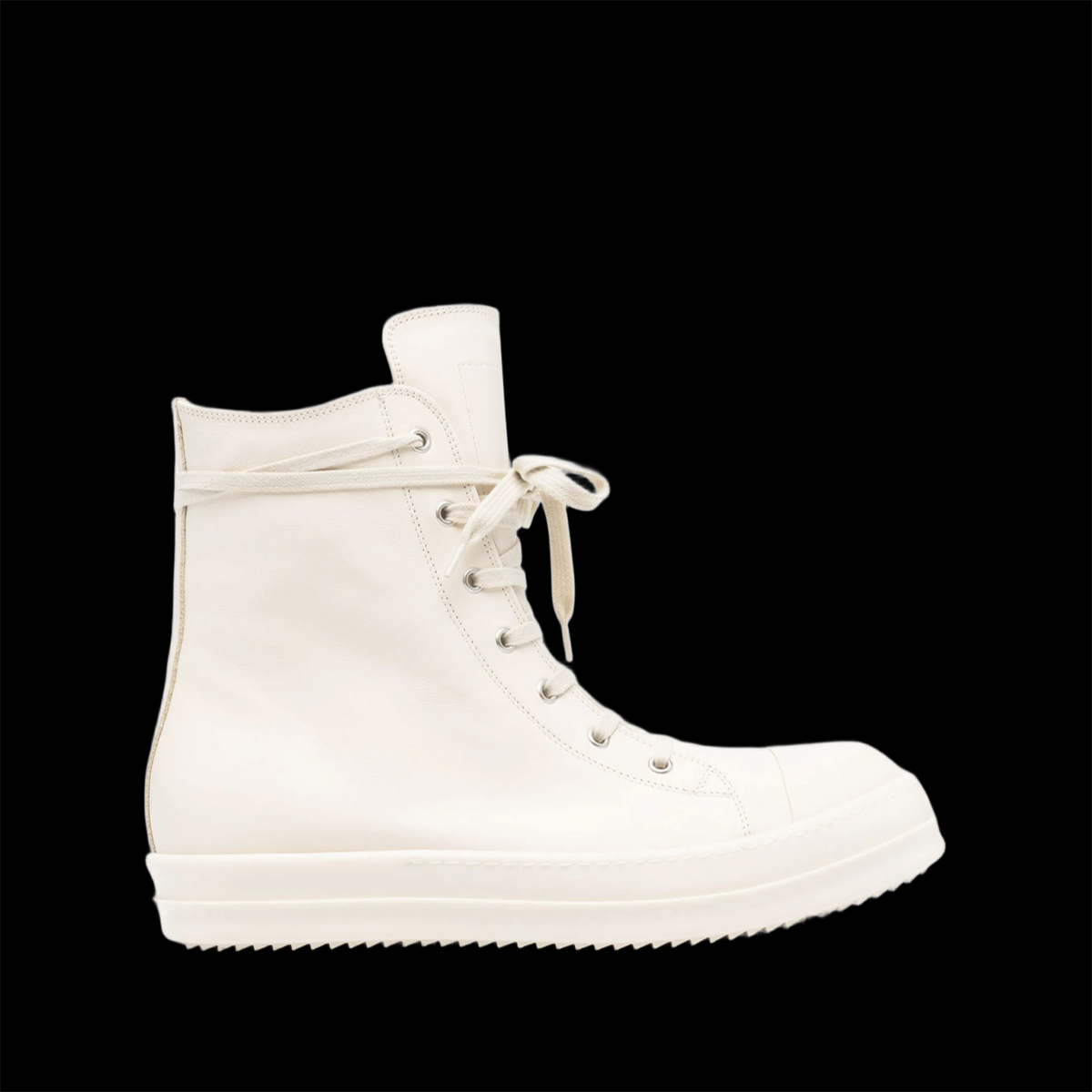 RICK OWENS LEATHER HIGH-TOP WHITE