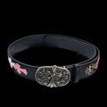 Chrome heart cross with pink/white/tiger Crosses