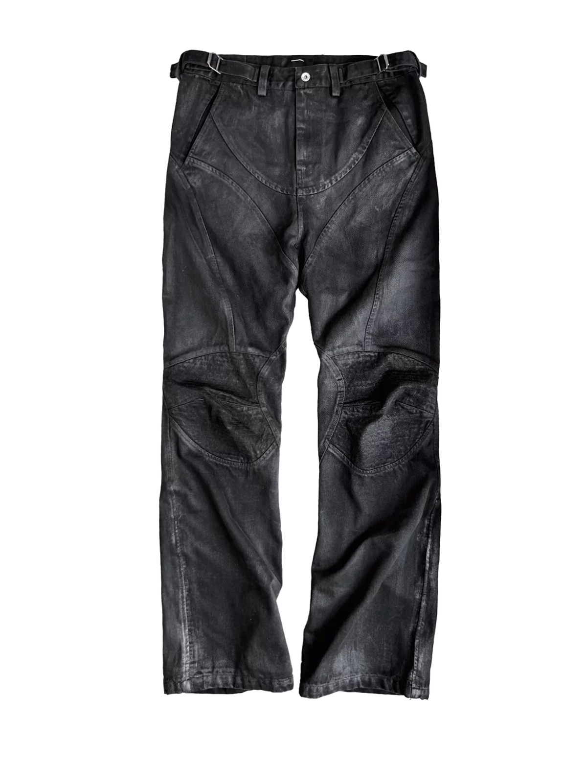 Dark Coated Distorted Seam Jeans