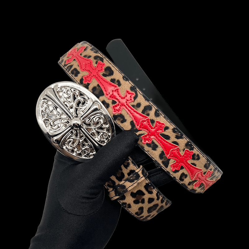 Chrome heart middle cross brown/red (FS)