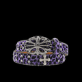 Chrome heart middle cross Pavé Diamonds Purple