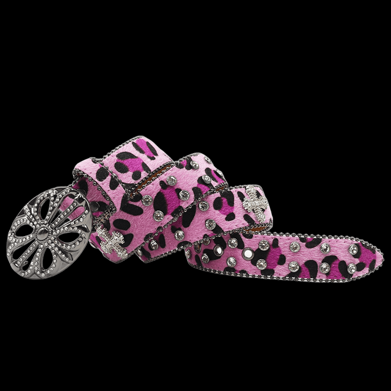 Chrome heart middle cross Pavé Diamonds pink (FS)