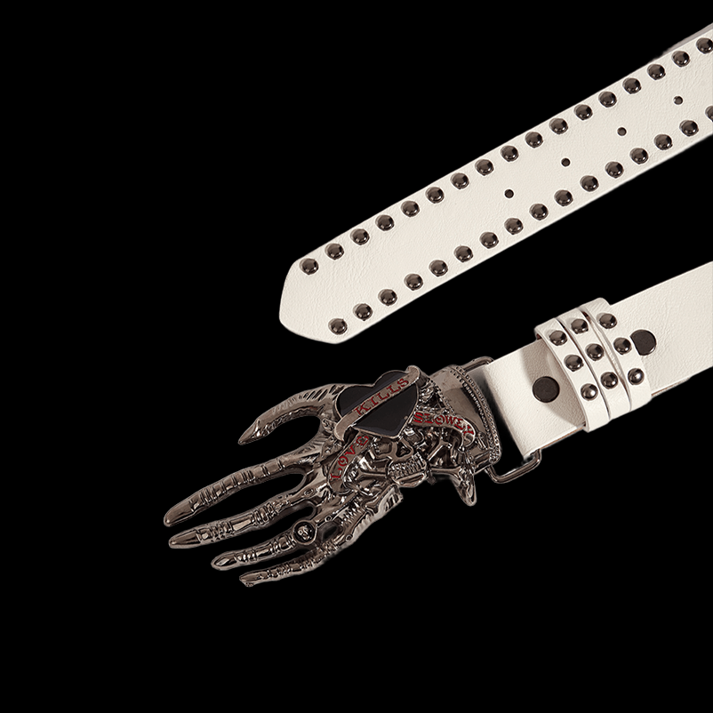 Heart belt / white