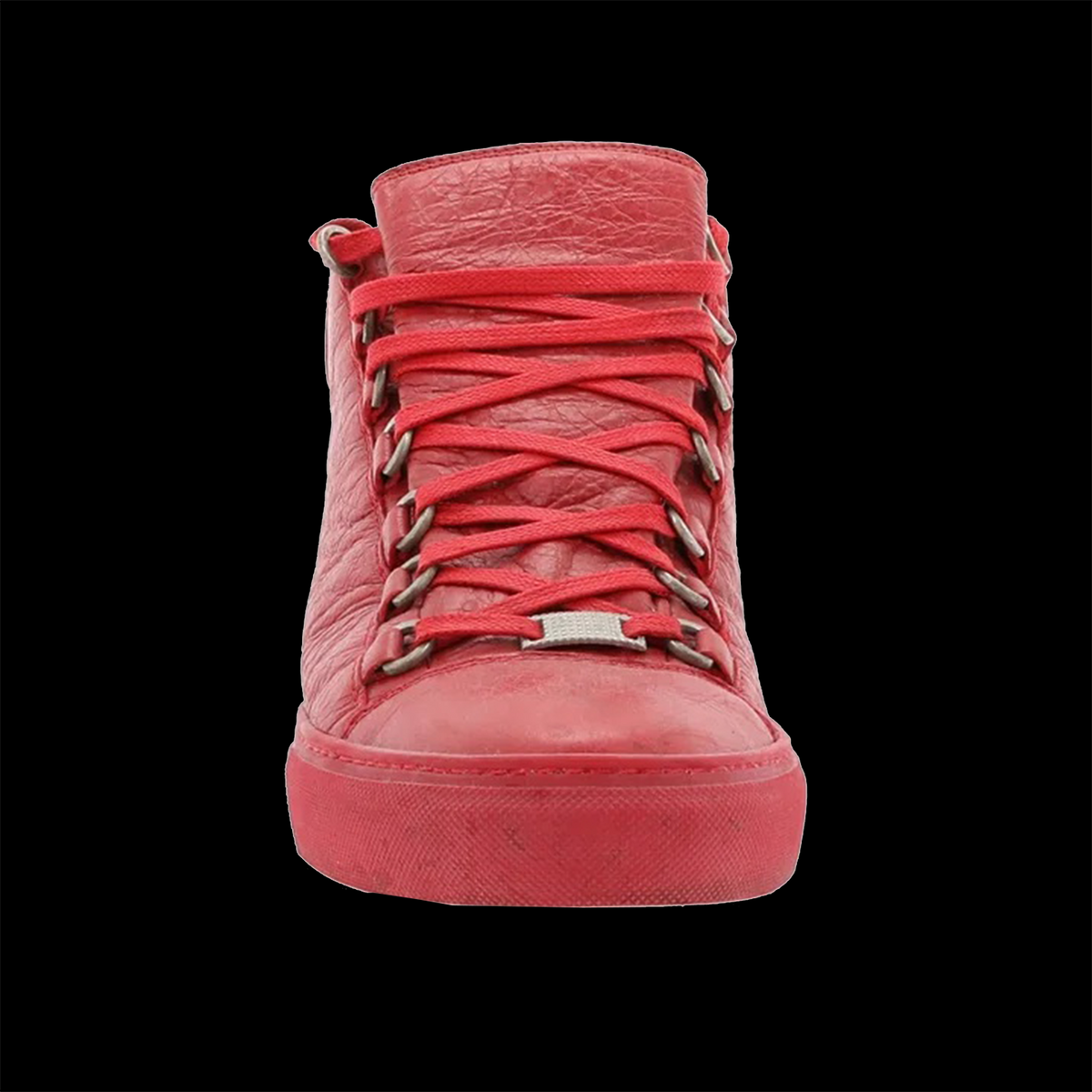 Balenciaga Arena High Sneakers in Red Leather