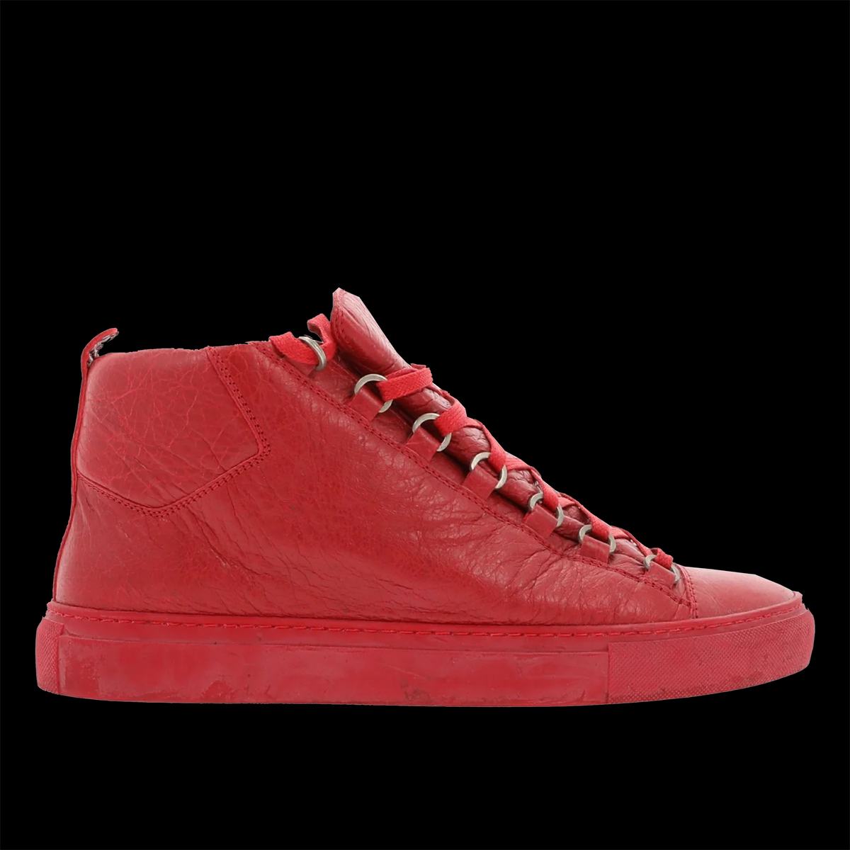 Balenciaga Arena High Sneakers in Red Leather
