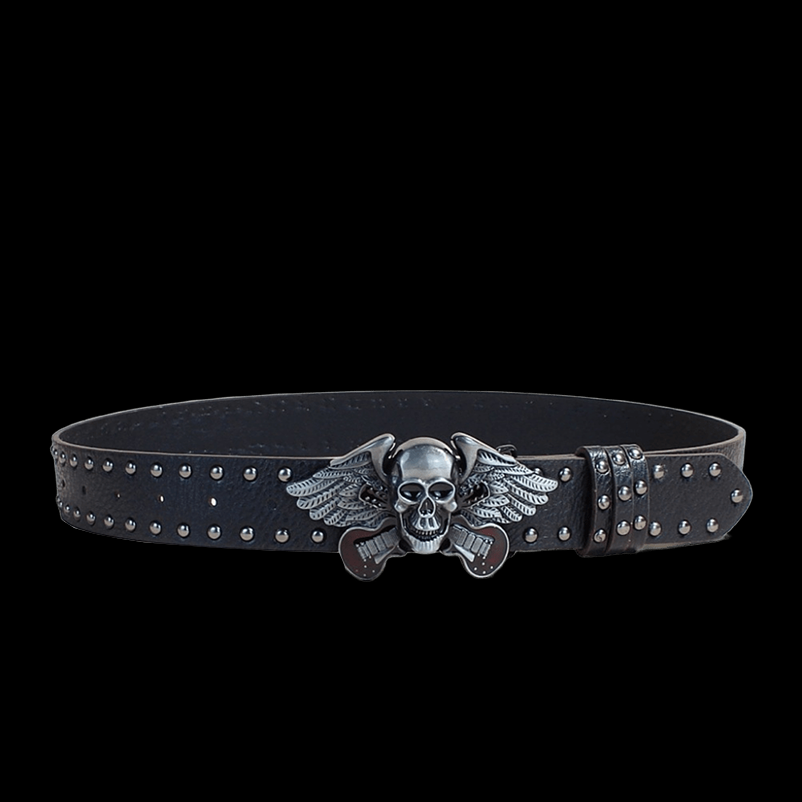 Skull biker belt / Black