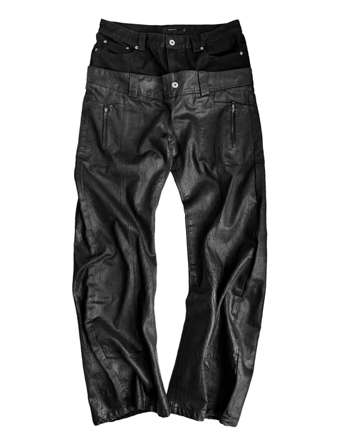 Double Waistband Siro Spun Raw Waxed Jeans