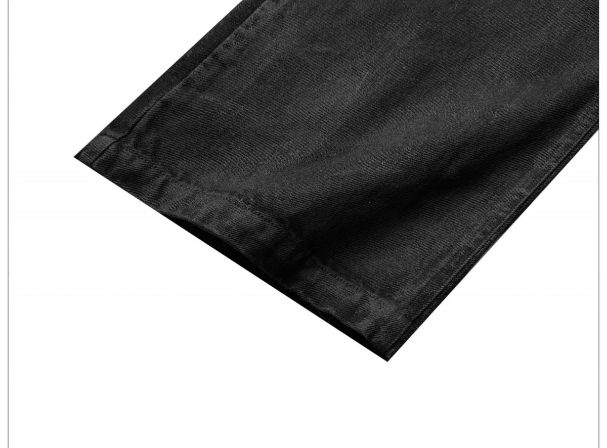 Double Waist Waxed Destroyed Jeans